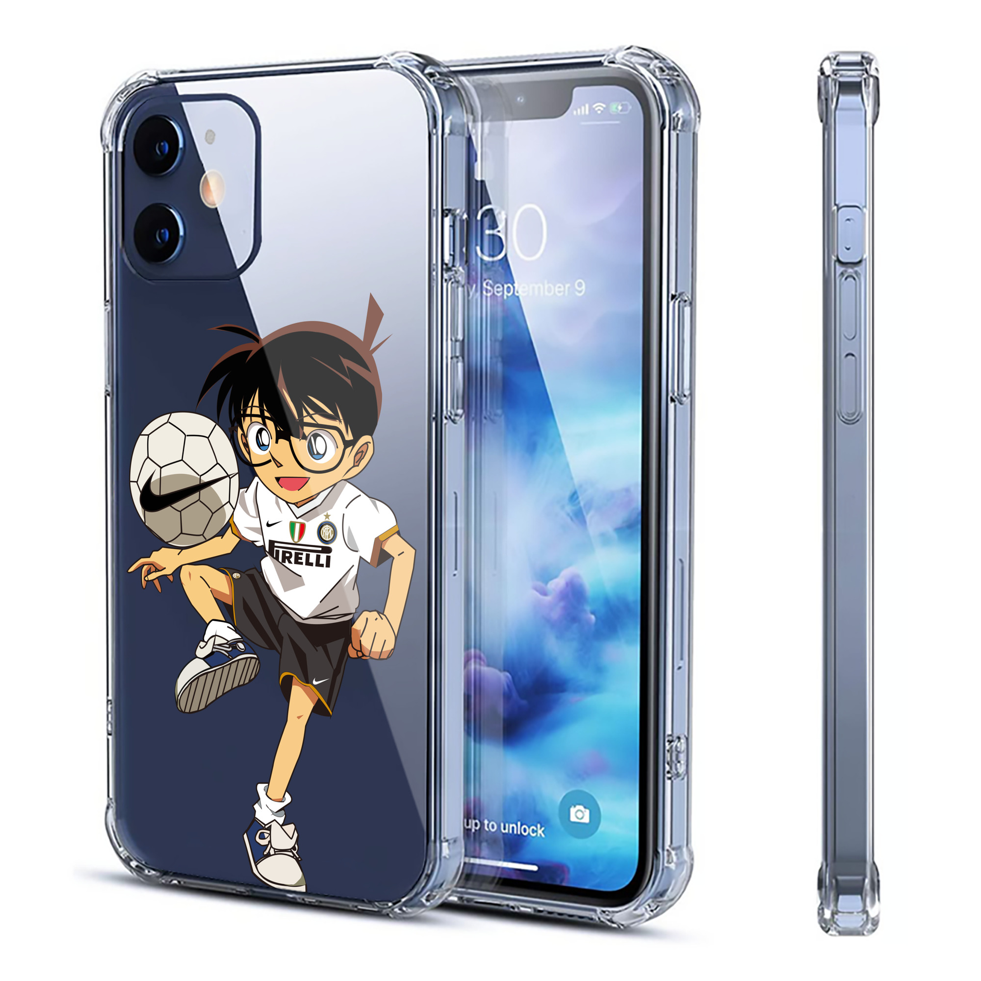 （画像用） 名探偵コナン 江戸川 コナン Detective Conan Conan Edogawa 【iPhone 12シリーズ対応】透明スマホケース（クリアソフトケース）